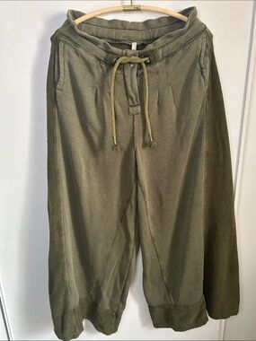 Free People FP Movement Half Court Wide Leg Pants with Paper Bag Tie Waist